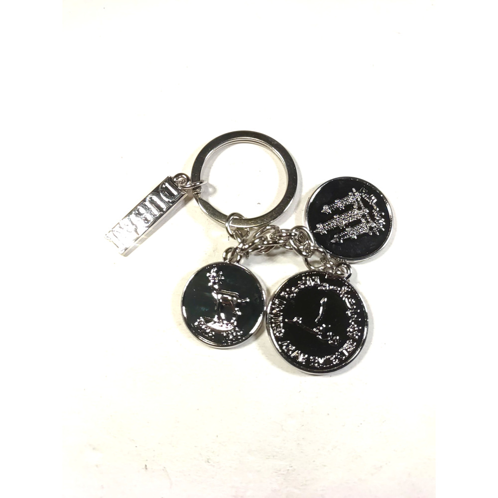 Dubai Silver Tone Keychain Advertising Souvenir